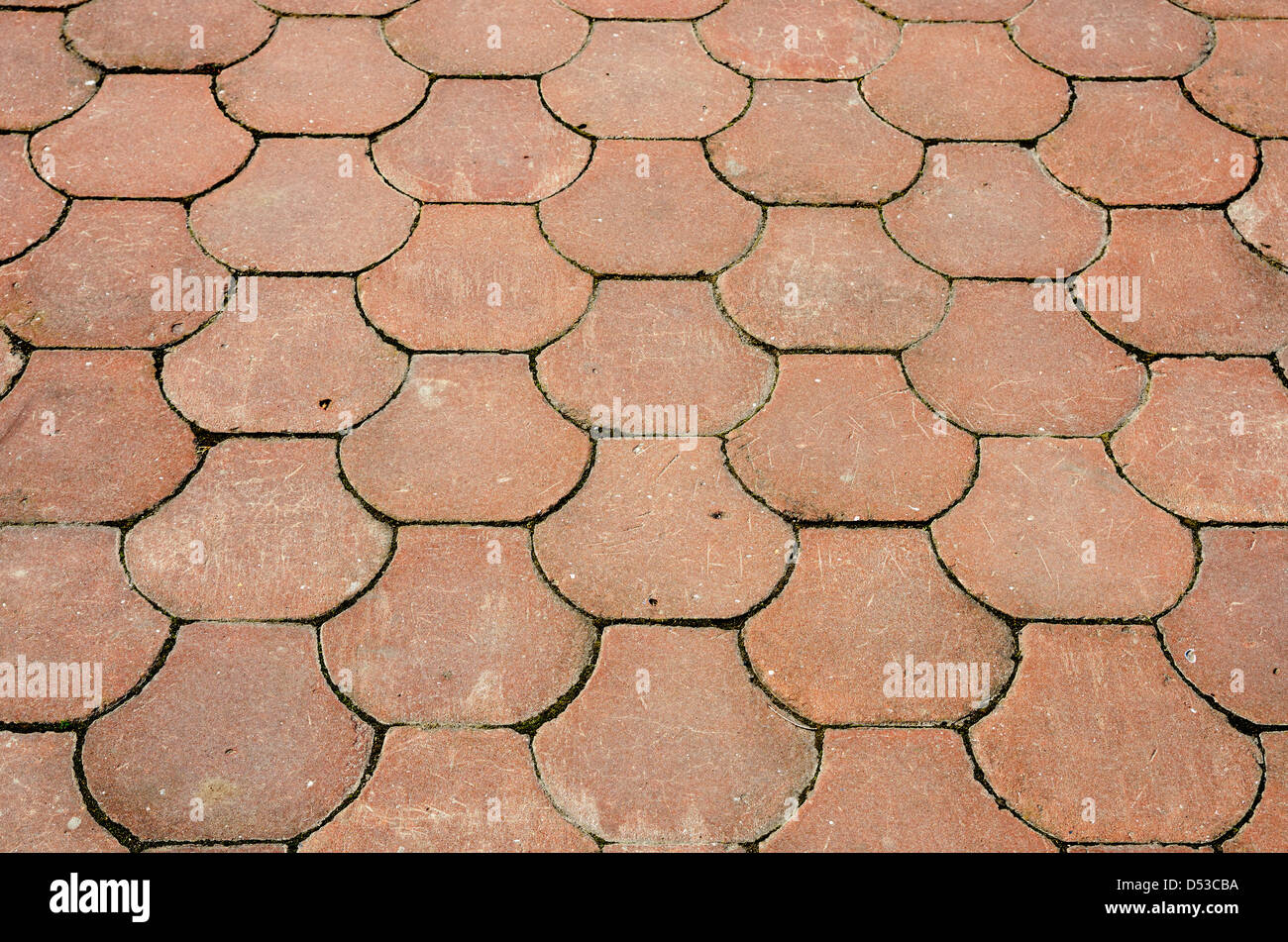 red cobblestone as background Stock Photo