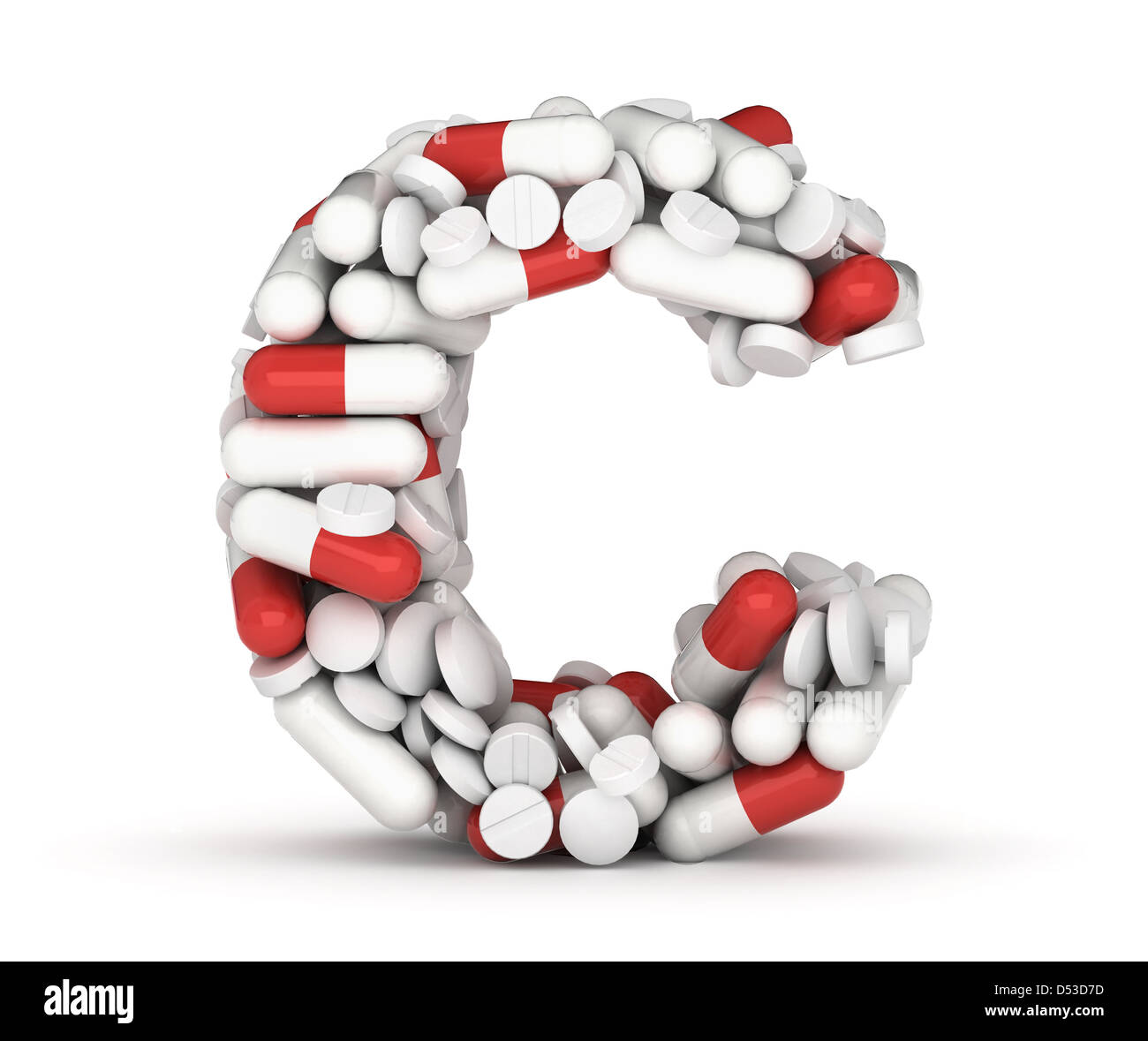 Letter C, alphabet of medicine pills Stock Photo