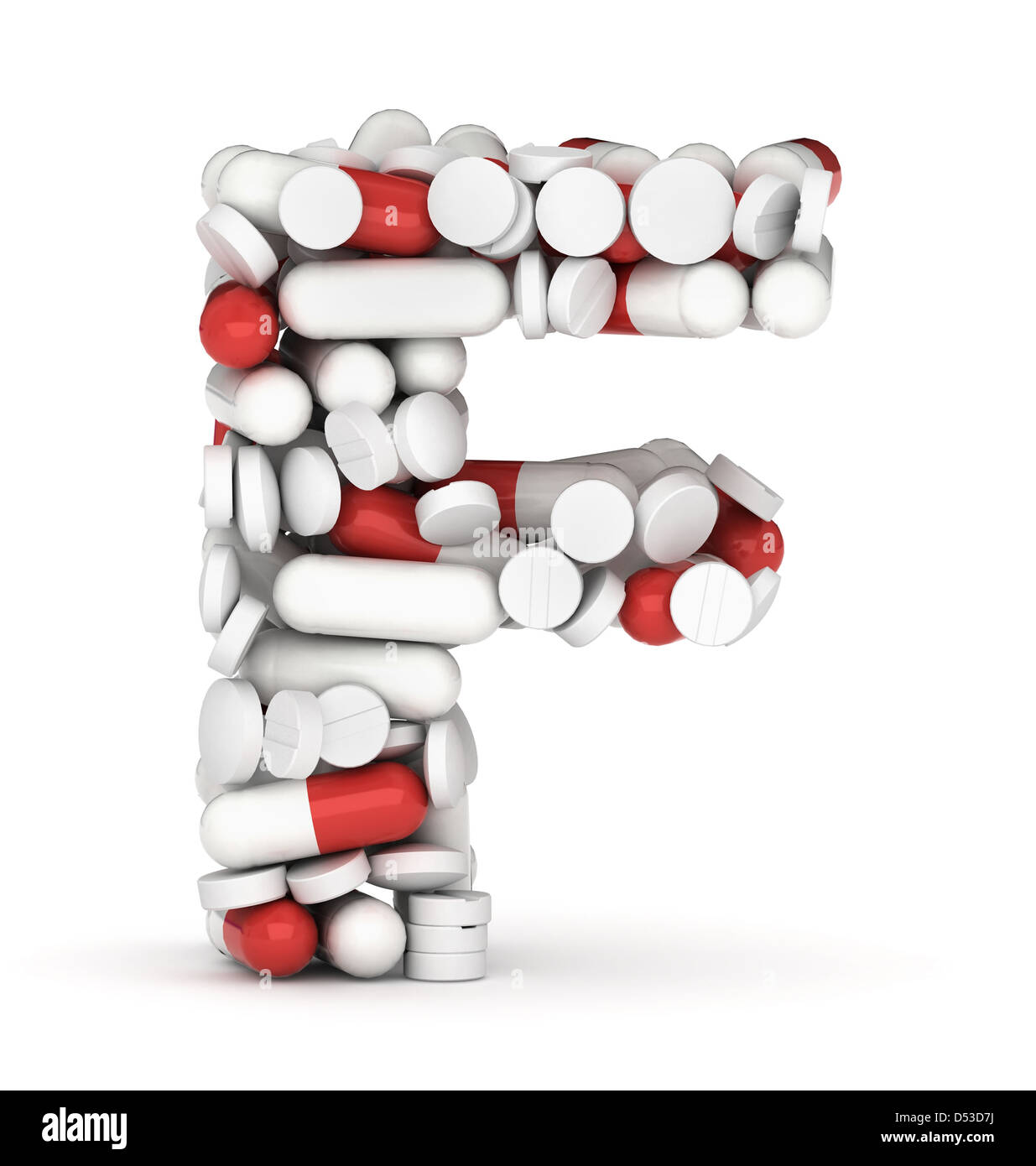 Letter F, alphabet of medicine pills Stock Photo
