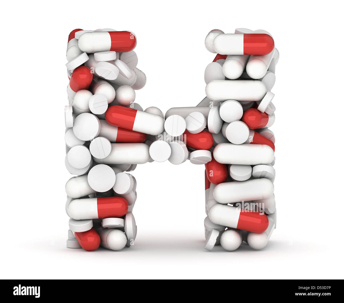 Letter H, alphabet of medicine pills Stock Photo
