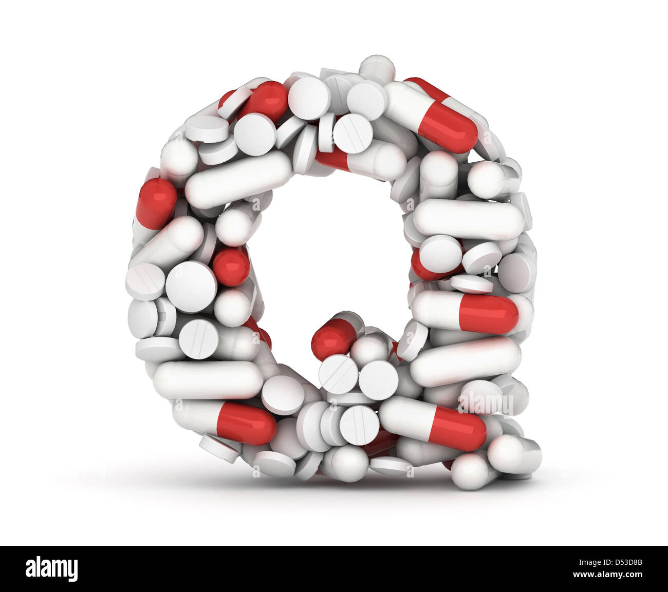Letter Q, alphabet of medicine pills Stock Photo