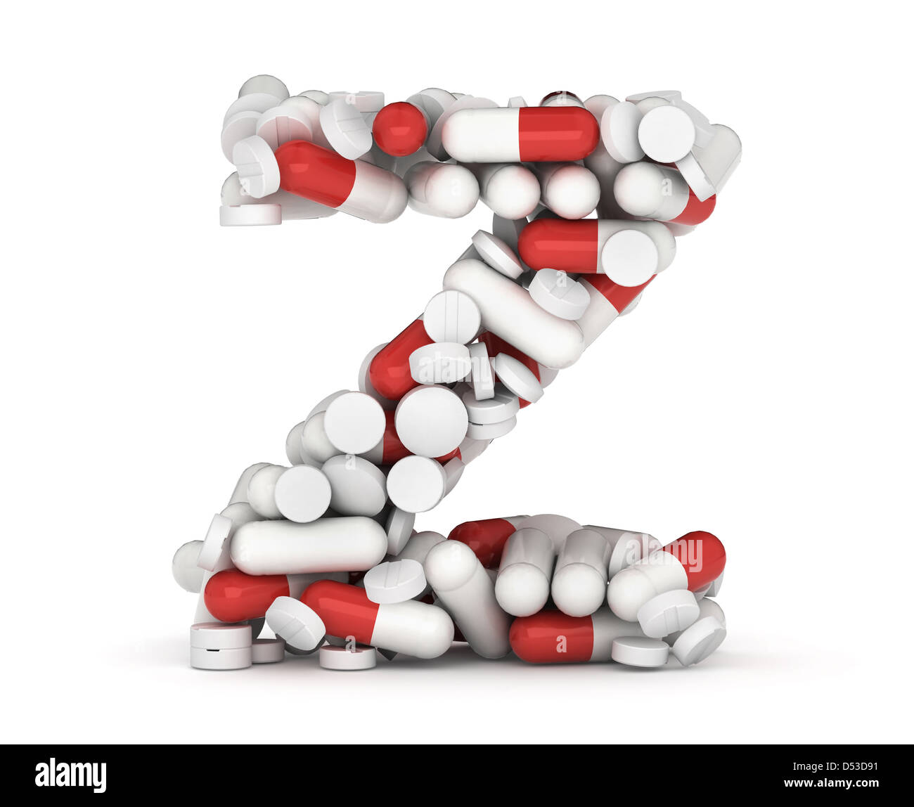 Letter Z, alphabet of medicine pills Stock Photo