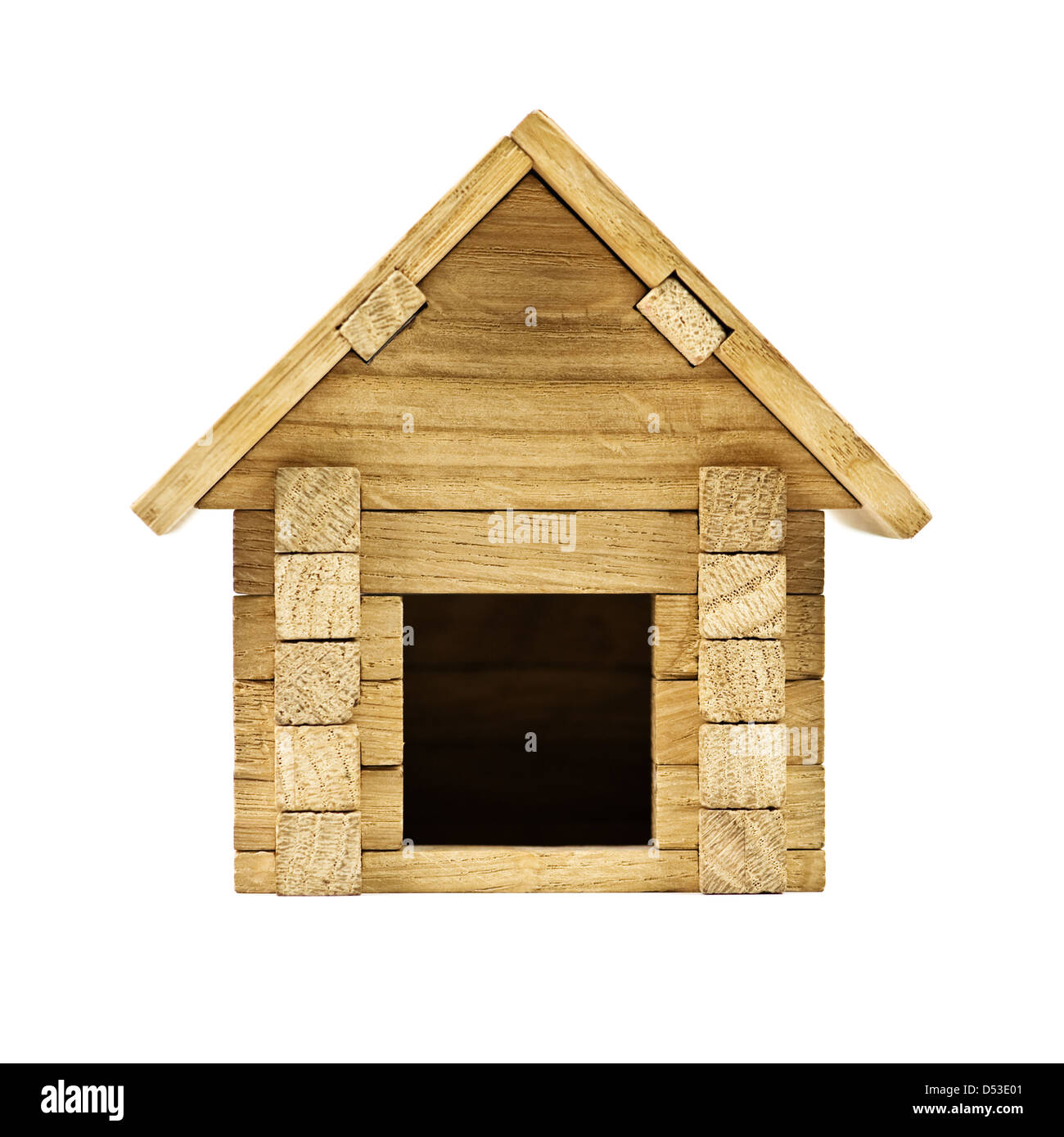 small wooden house isolated on white Stock Photo - Alamy