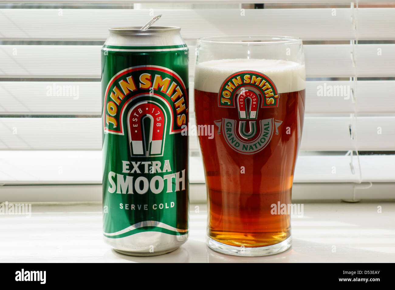 John Smiths Extra Smooth Pint of Beer Ale Stock Photo