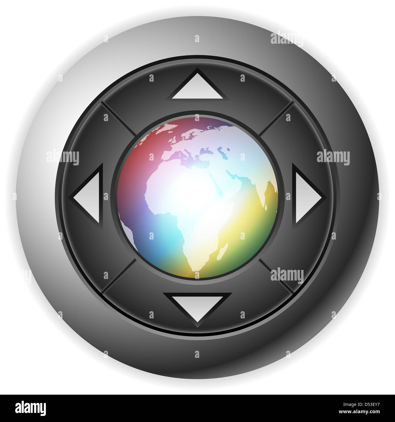 Modern multimedia button with globe. Vector illustration Stock Photo ...