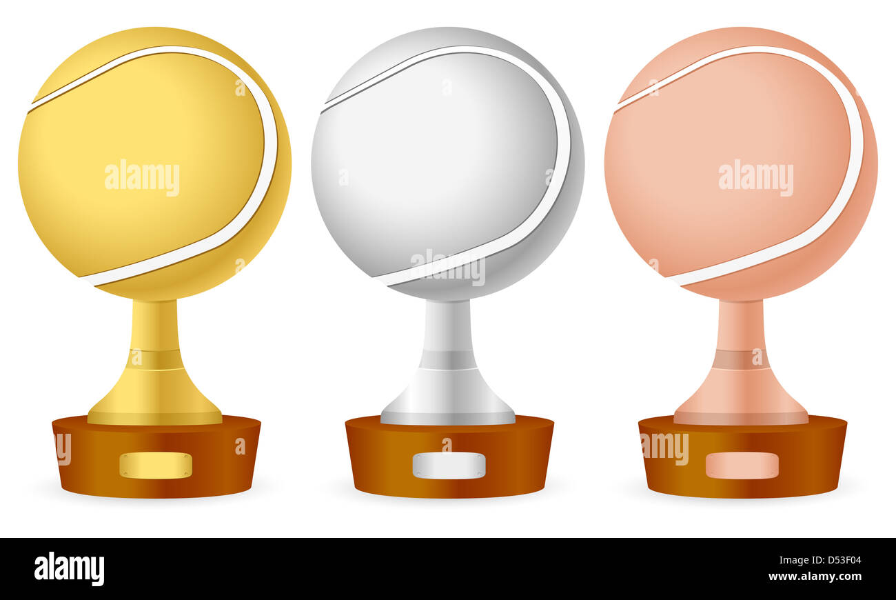 Tennis trophy set on white background. Vector illustration Stock Photo ...
