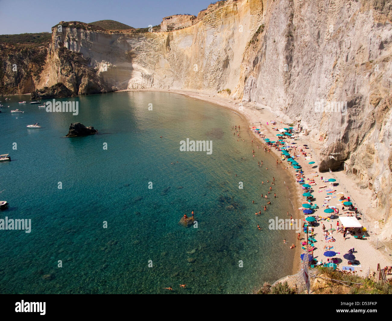Aerial View Of Chiaia Di Luna Beach Ponza Italy Stock Photo
