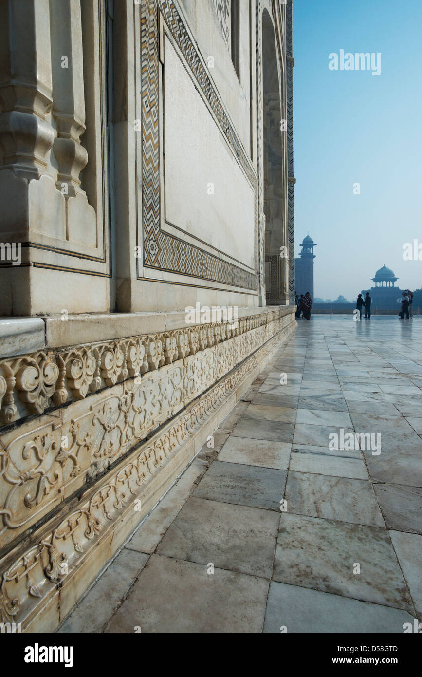 Architectural detail of the Taj Mahal, Agra, Uttar Pradesh, India Stock