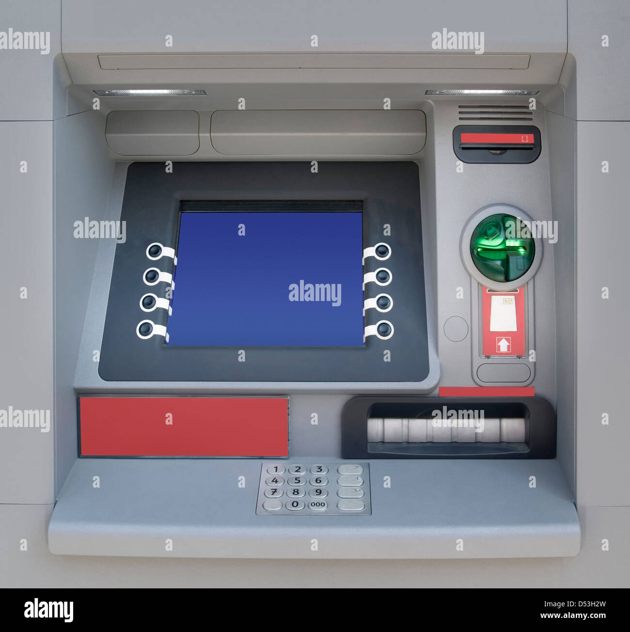 Automatic Teller Machine with Blank Screen Stock Photo