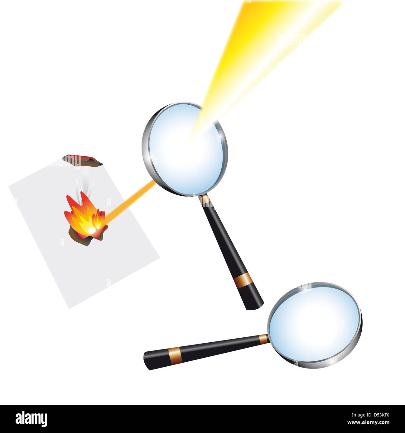 optical experiment with a magnifying glass Stock Photo Alamy