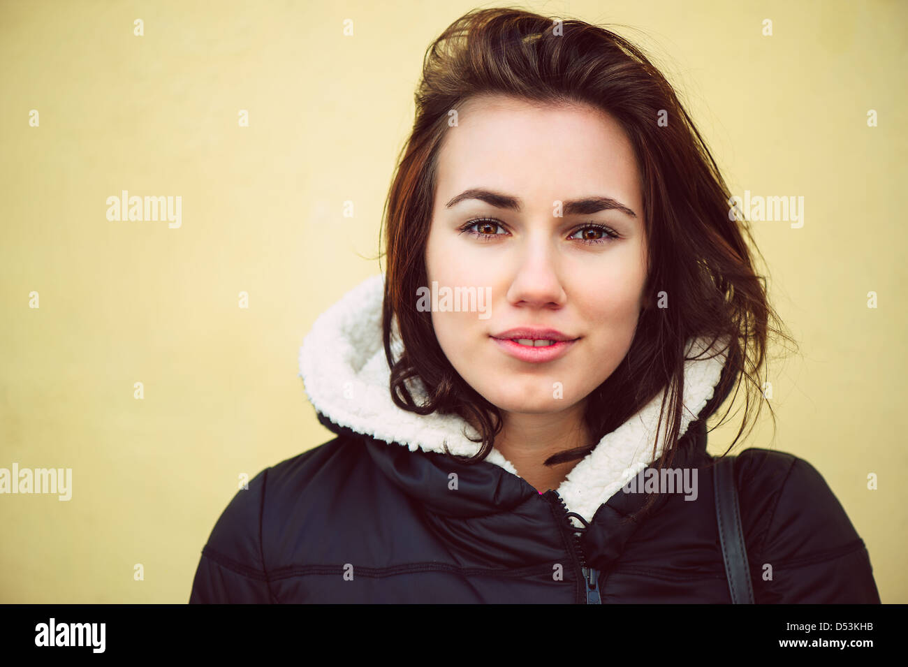 Girl in yellow jacket hires stock photography and images Alamy