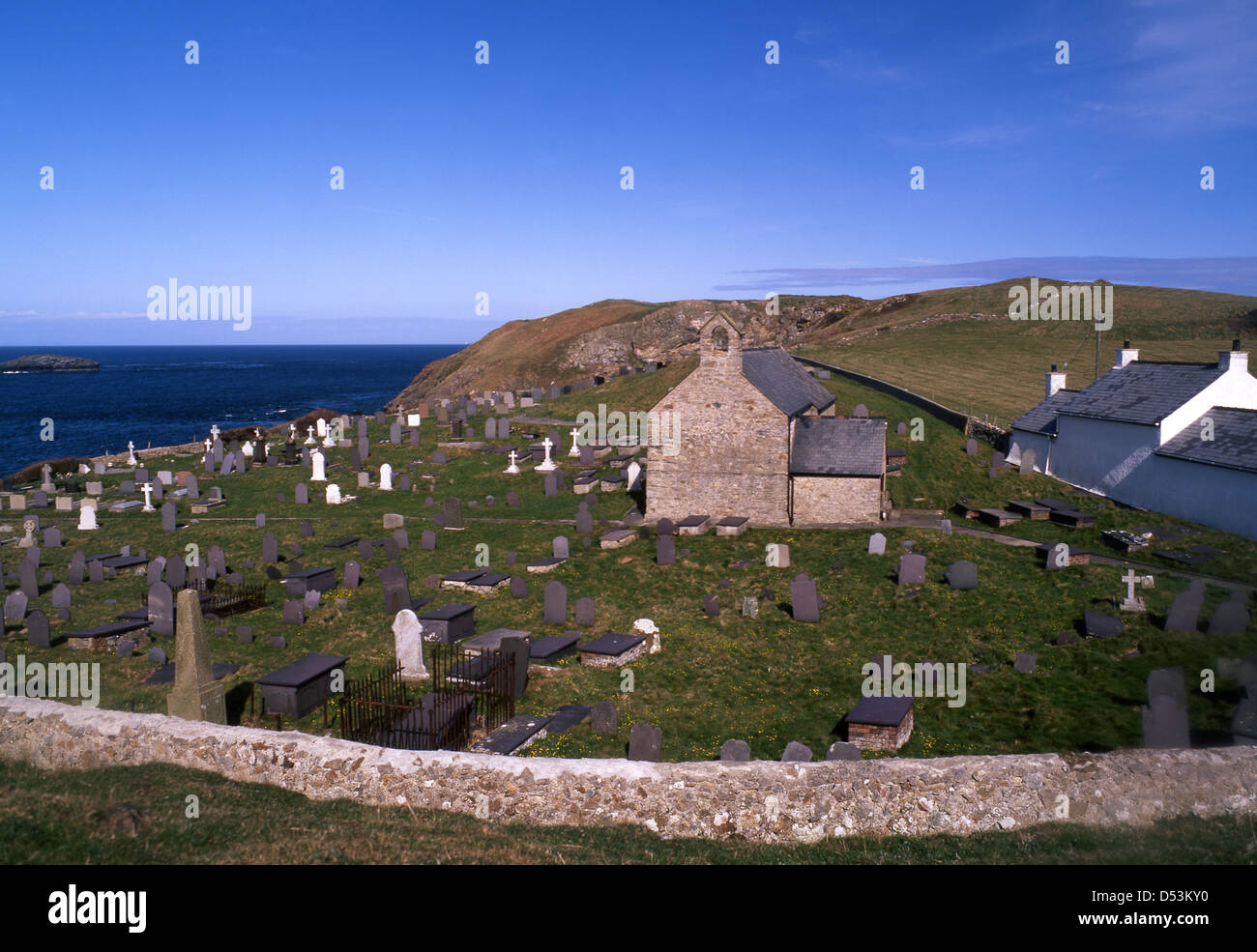 St Patrick's Church Llanbadrig Isle of Anglesey North Wales UK Stock