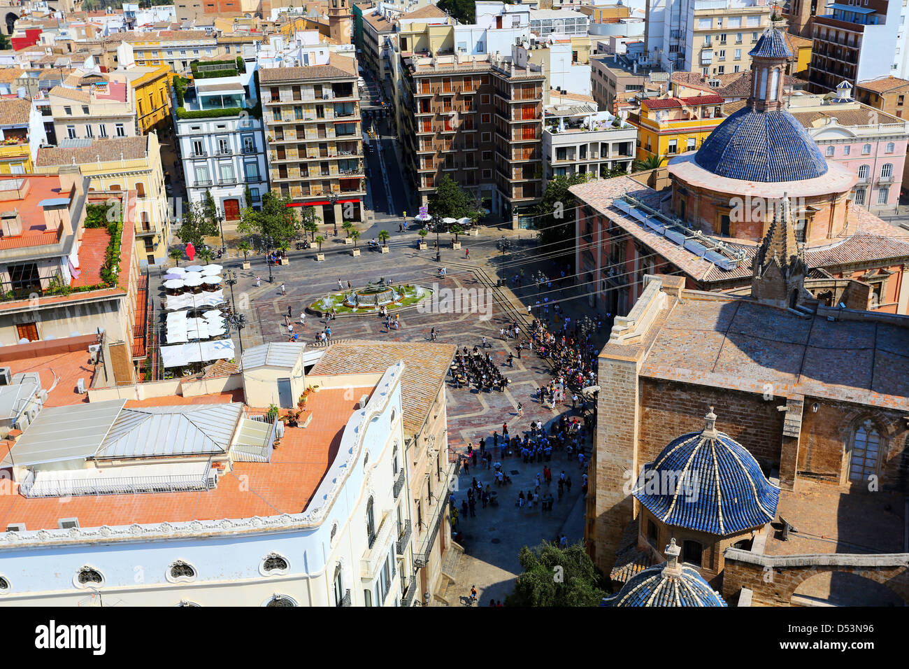 Aerial view of the Plaza de la Reina in Valencia, Spain Stock Photo - Alamy