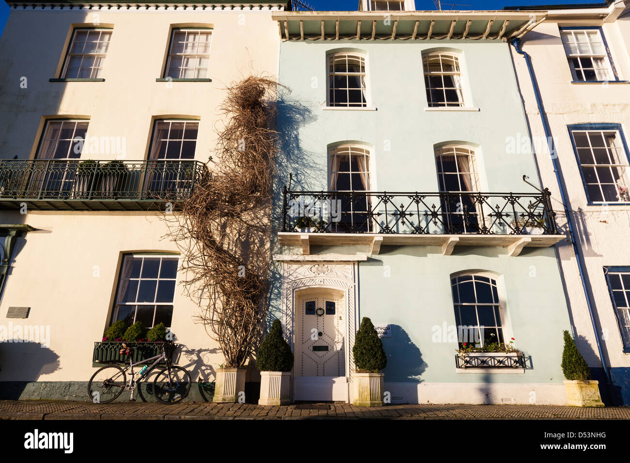 Grade II listed 19th Century house (previously the cottage hospital), Bayard's Cove, Dartmouth. Stock Photo