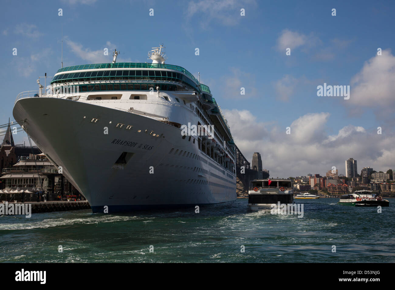 Rhapsody of the seas cruis ship in Sydney Harbour Stock Photo