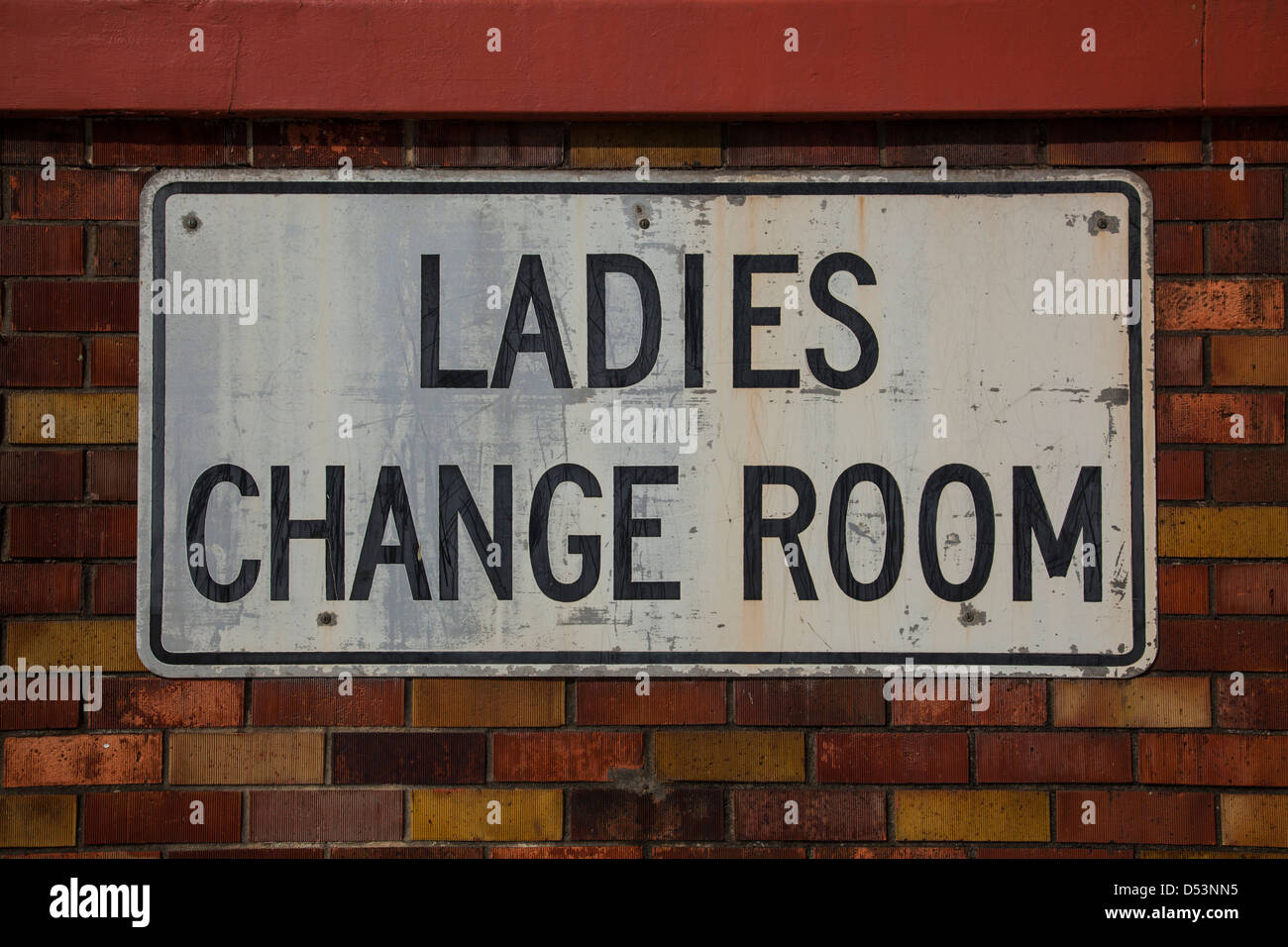 Ladies change room sign, North Sydney Olympic pool, NSW Stock Photo