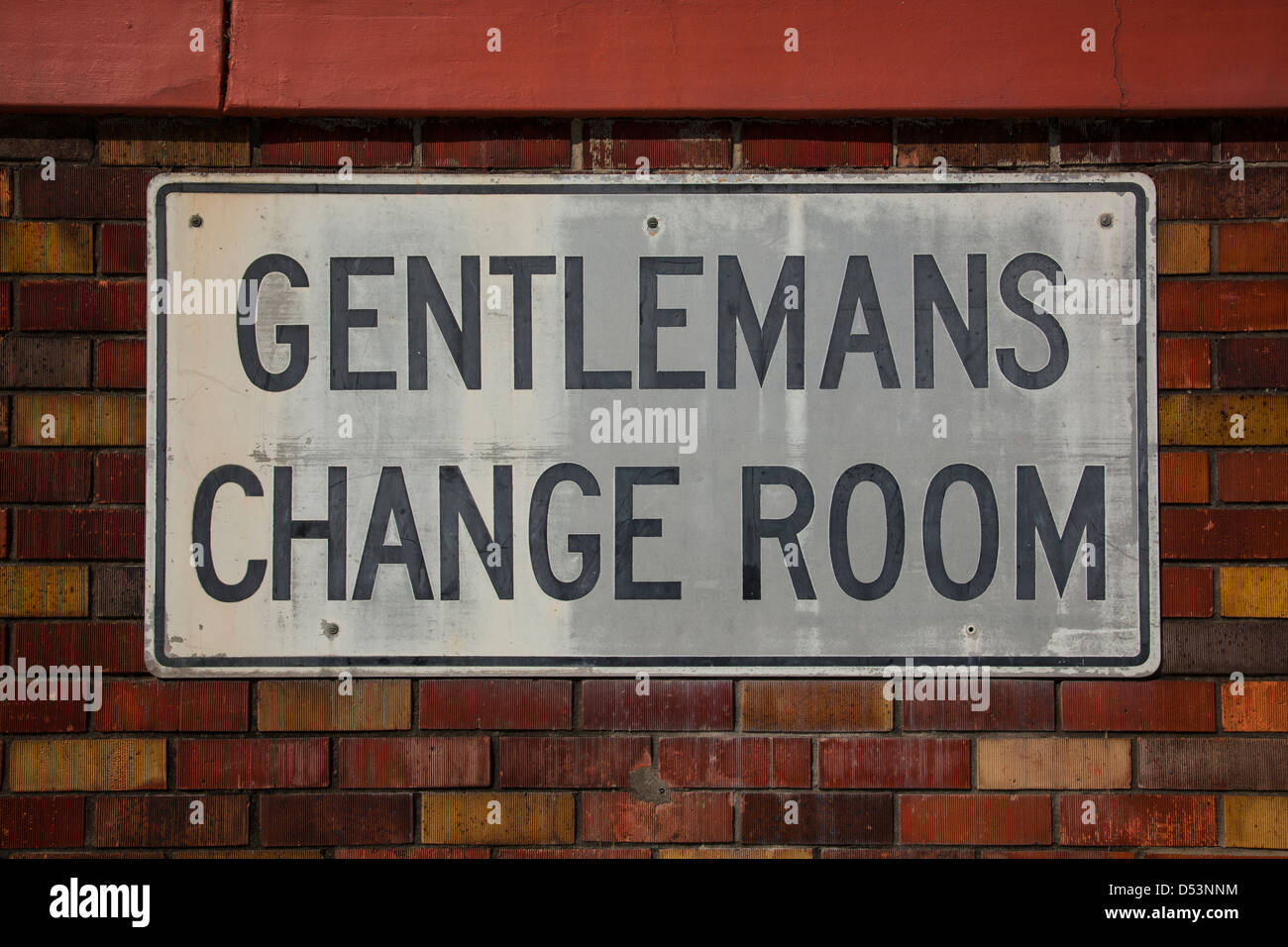 Gentleman's Change room sign, North Sydney Olympic pool Stock Photo