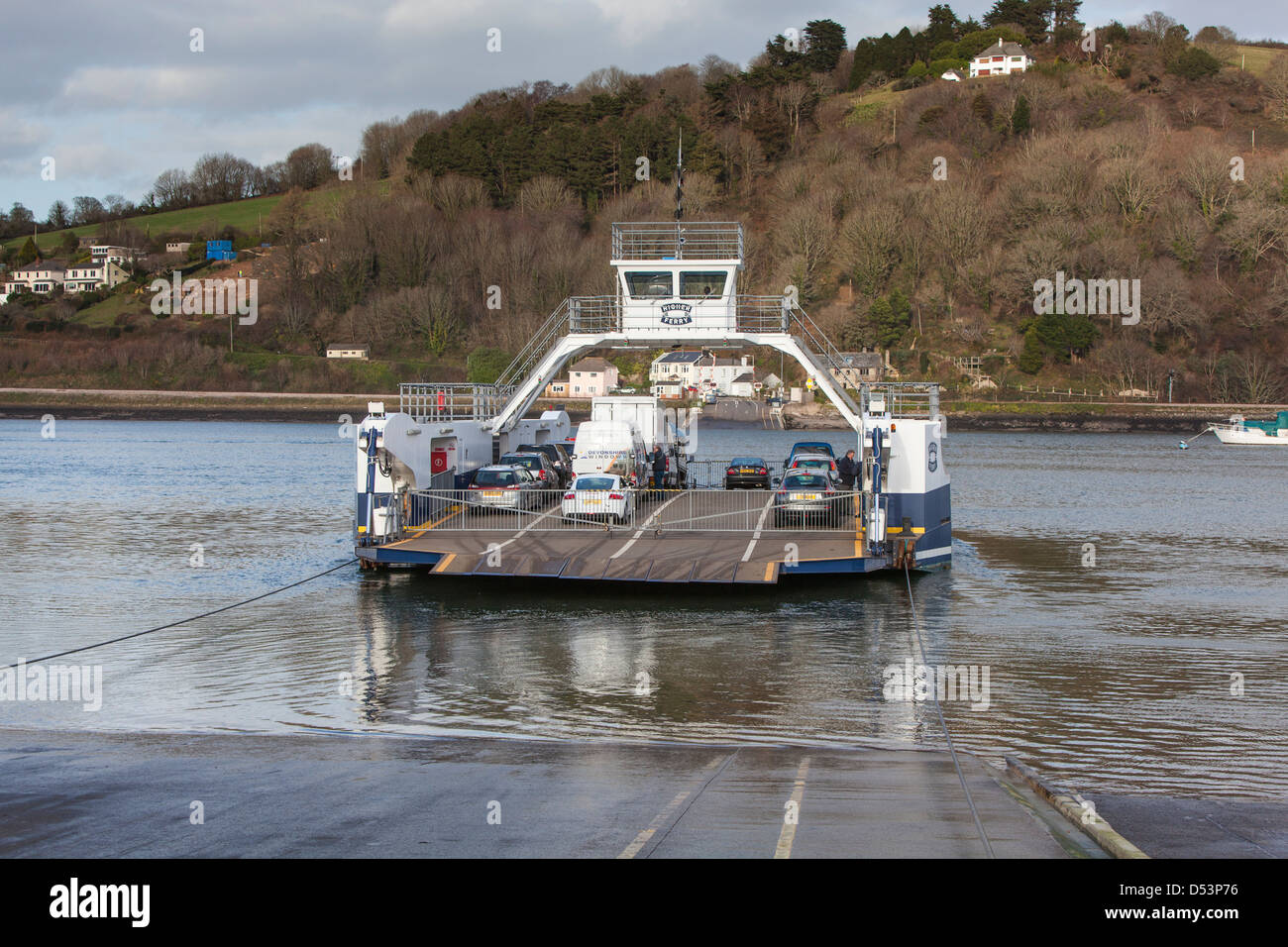 Upper car ferry leaving Dartmouth in winter Stock Photo Alamy