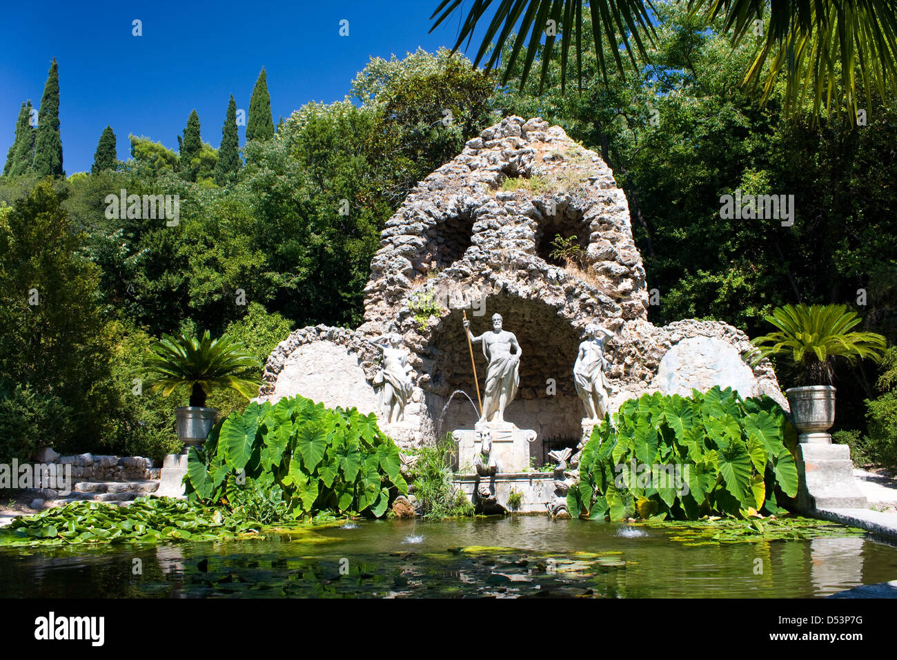 Fountain in Trsteno Arboretum Stock Photo