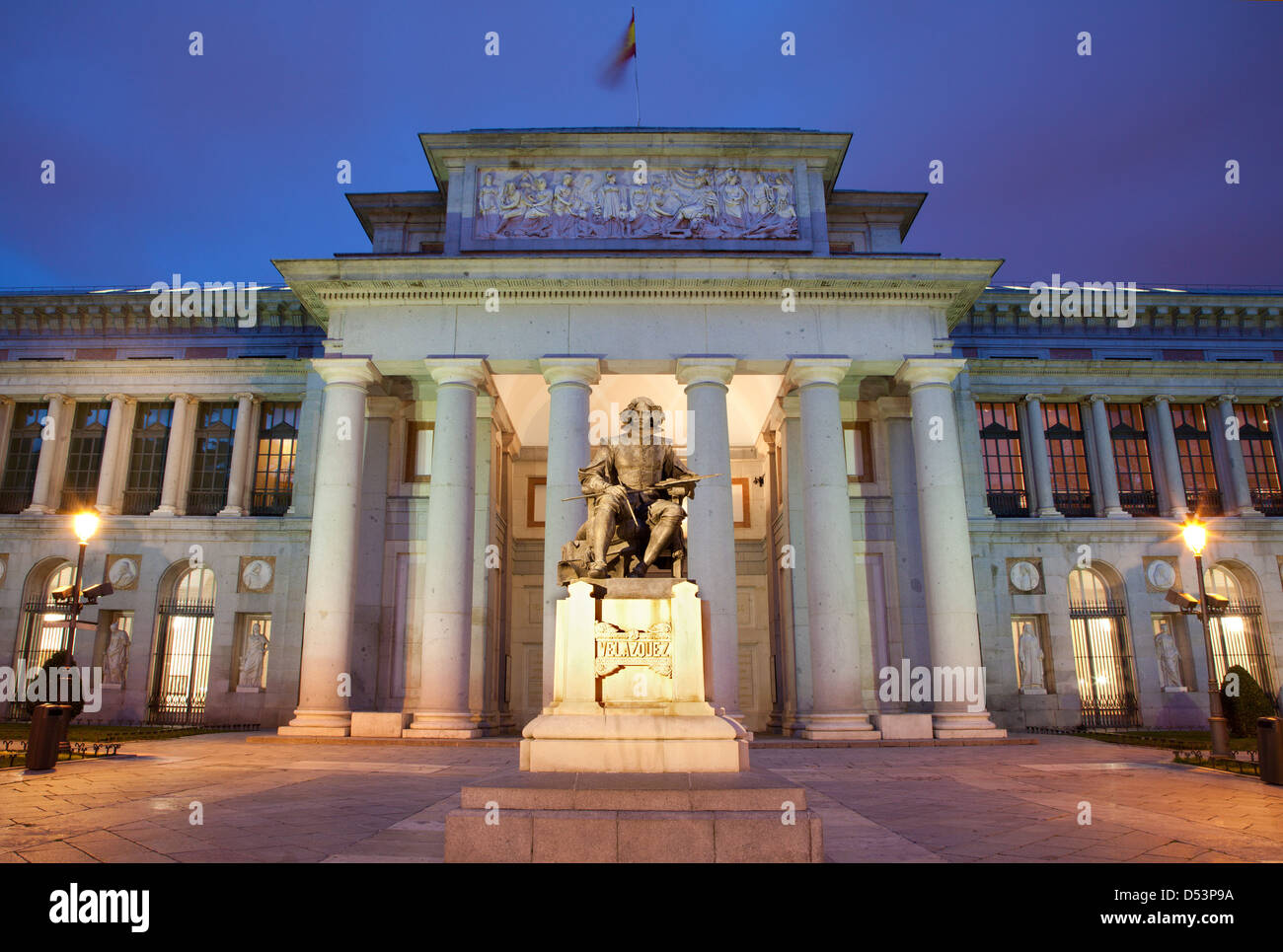 Madrid - Museo Nacional del Prado in morning dusk Stock Photo