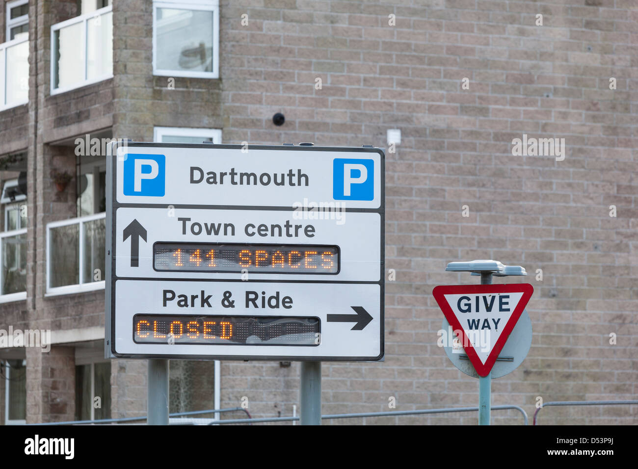 Car parking road sign in Dartmouth Stock Photo Alamy
