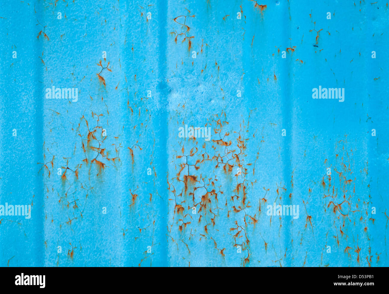 Blue rusted metal wall background texture Stock Photo