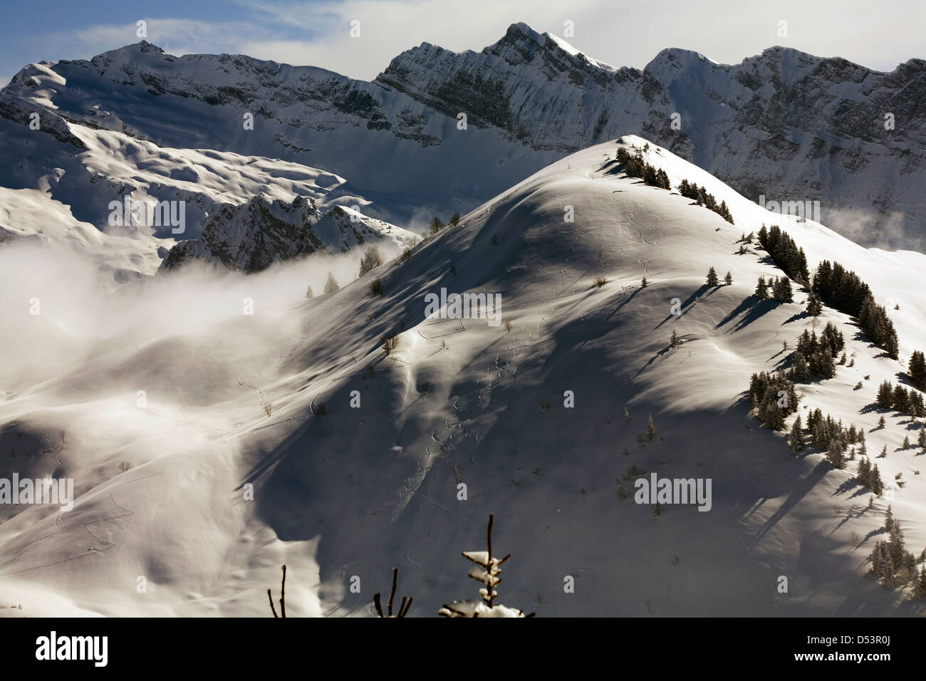 Mountain Panorama Above The Towns Of Les Gets And Morzine Portes Du ...