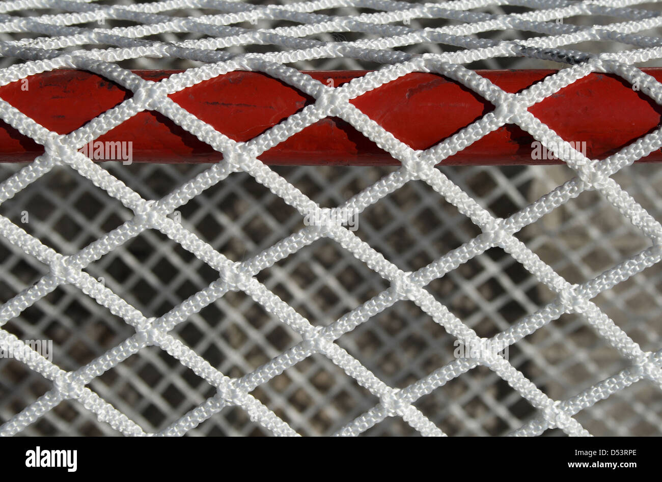 Detail of a hockey goal net Stock Photo Alamy