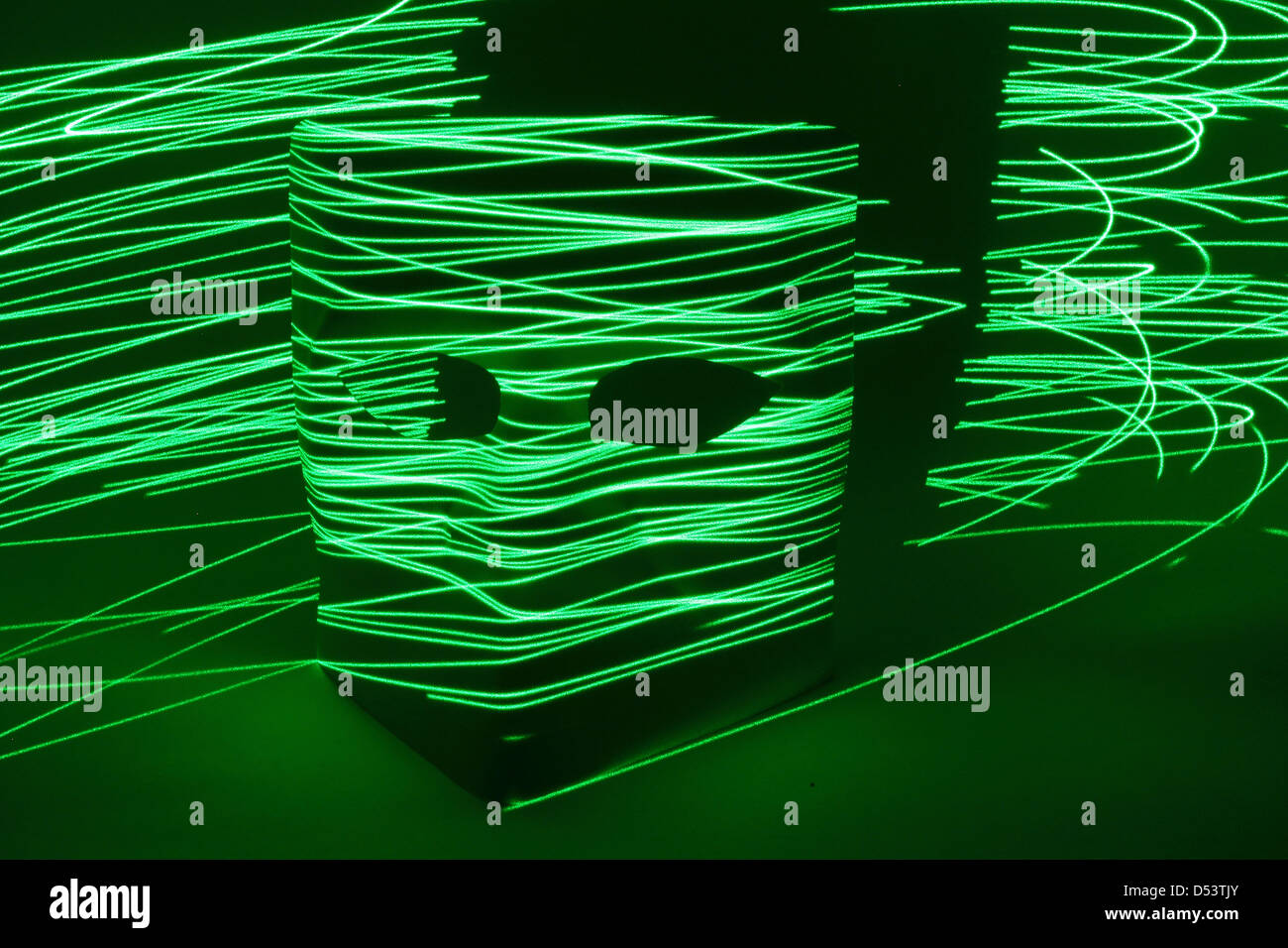 mistery mask green with light sign Stock Photo