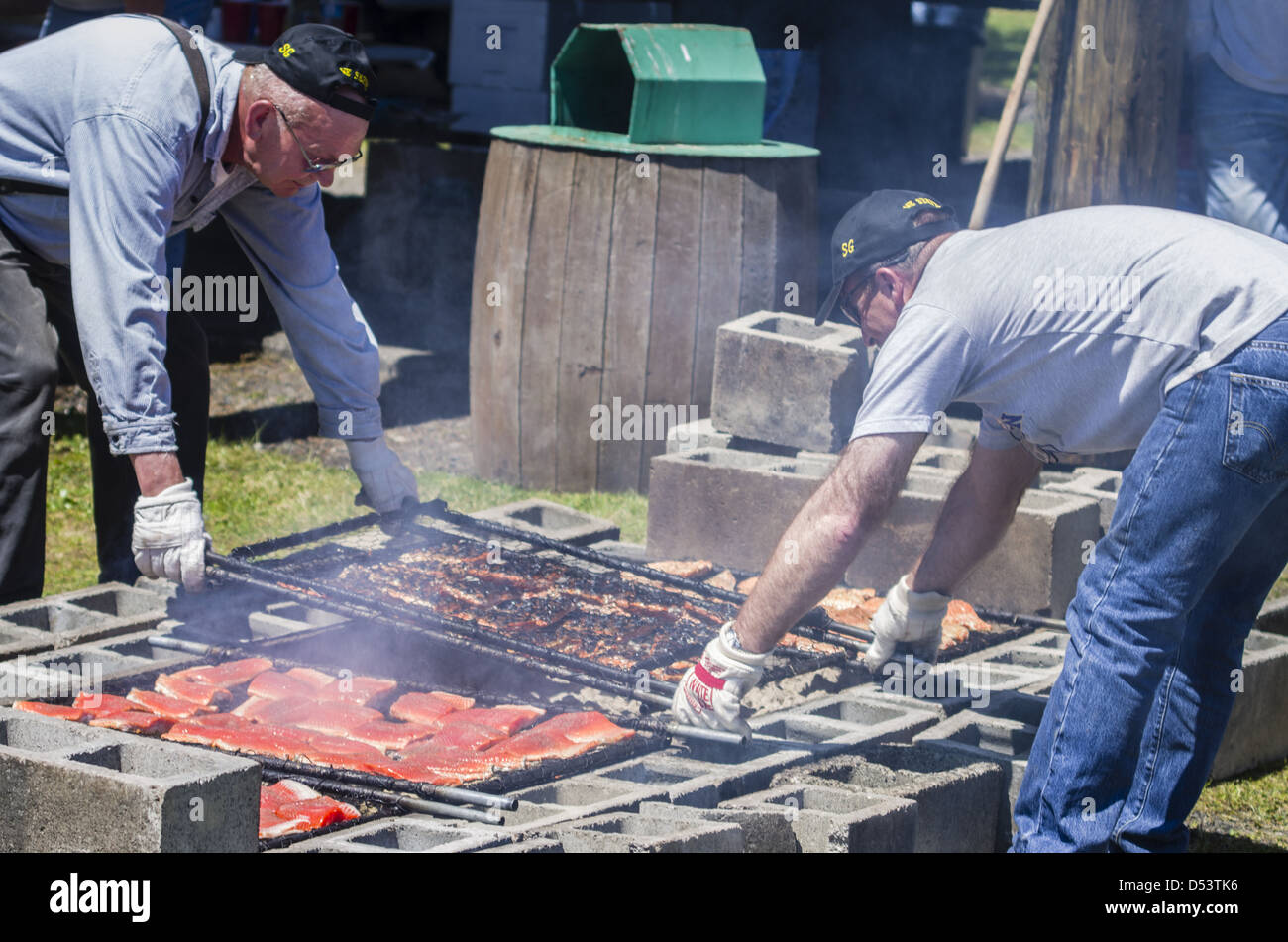 Salmon Bake sponsored by Lions Club; Independence Day, 4th of July