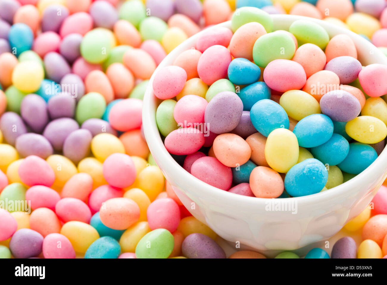 pastel color jelly beans for Easter Stock Photo Alamy