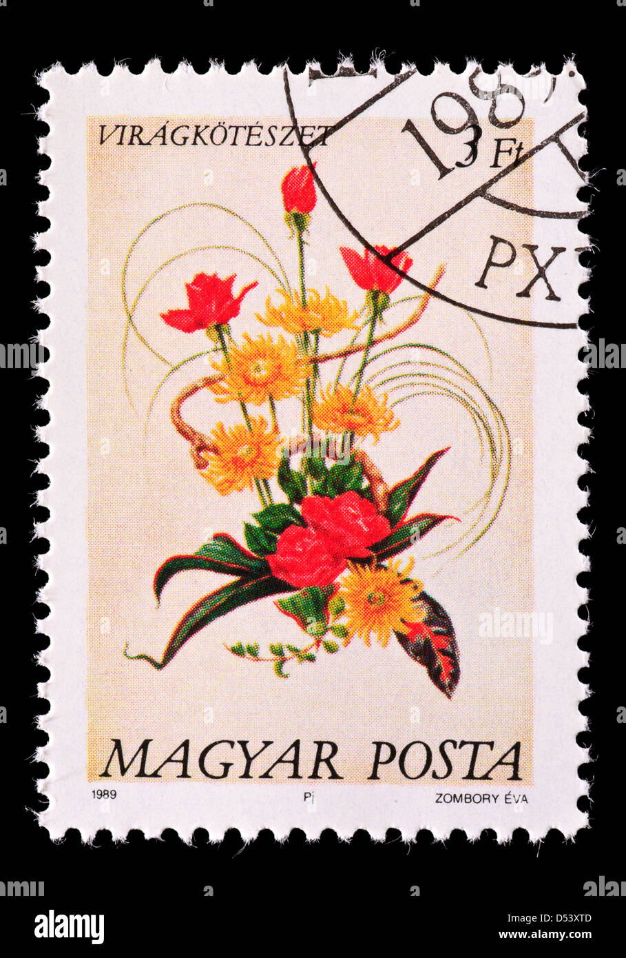 Postage stamp from Hungary depicting a flower arrangement Stock Photo ...