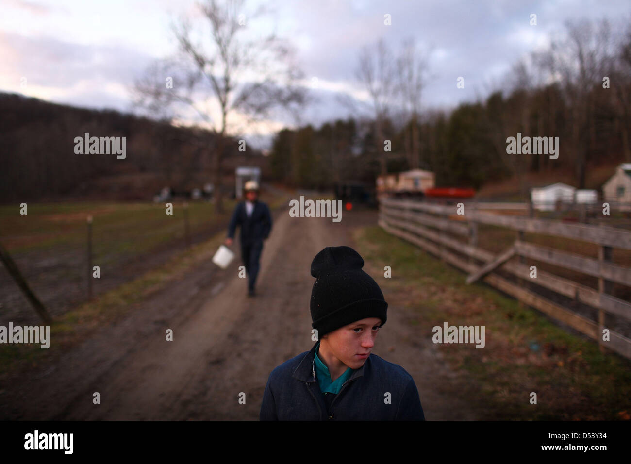 Dec. 5, 2012 Bergholz, Ohio, U.S. A young amish boy waits for his