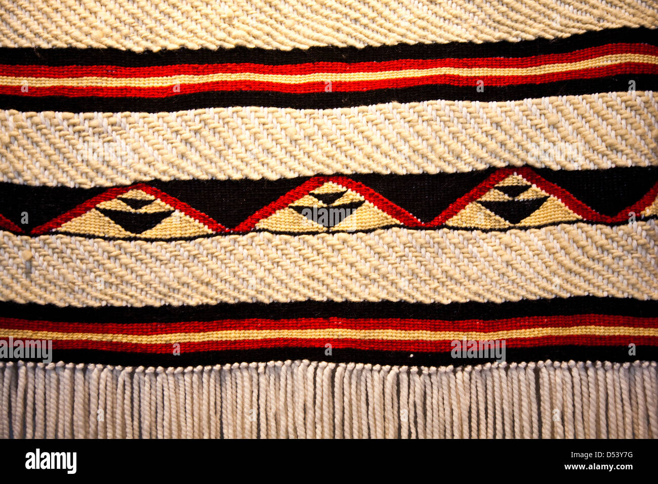 Abstract image of a woven native blanket of the Squamish First Nation, Canada Stock Photo