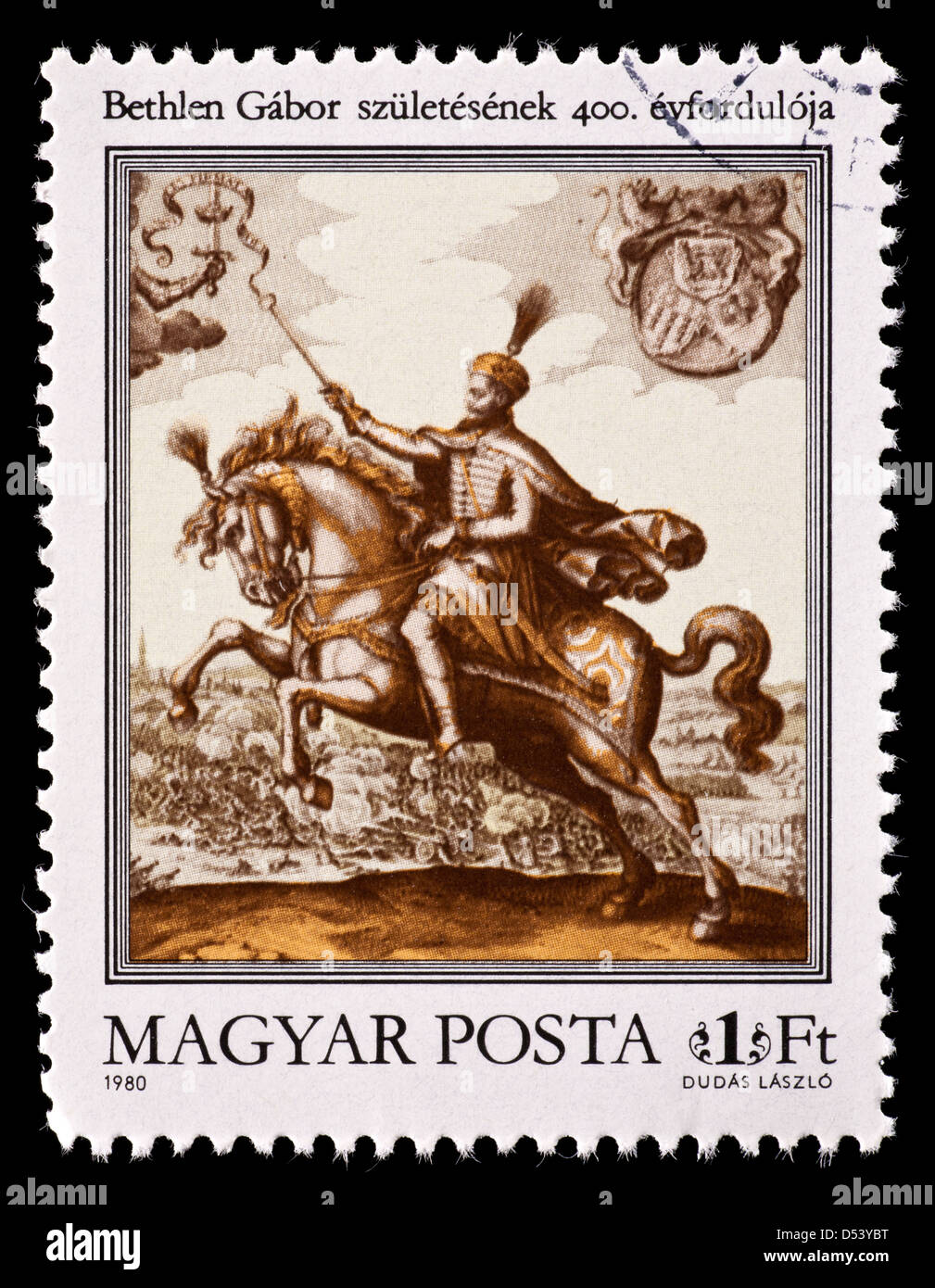 Postage stamp from Hungary depicting Gabor Bethlen, copperplate print. Stock Photo