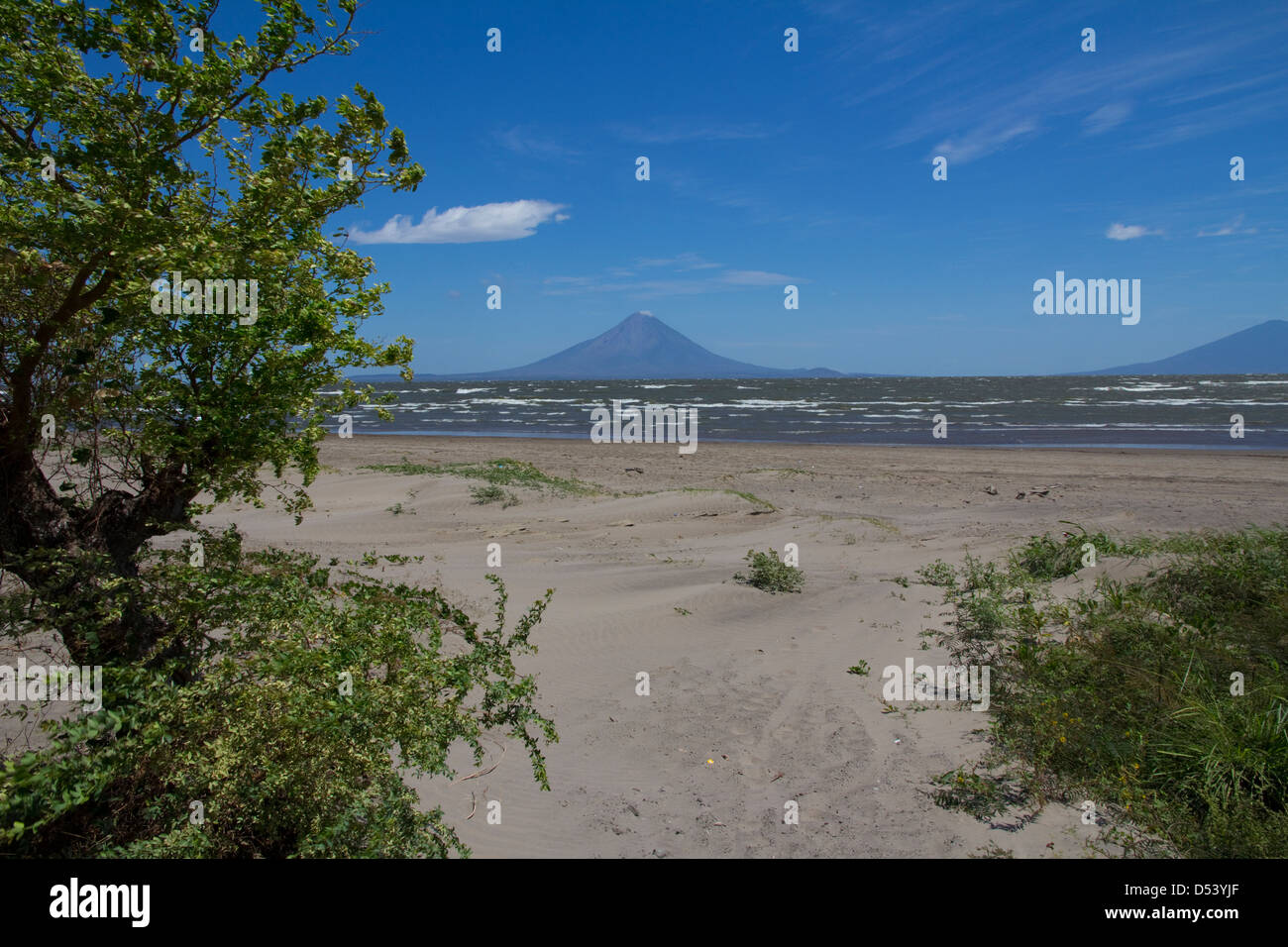 Ometepe Island in Lake Nicaragua provides a view of Volcan Concepcion, near Rivas, Nicaragua Stock Photo
