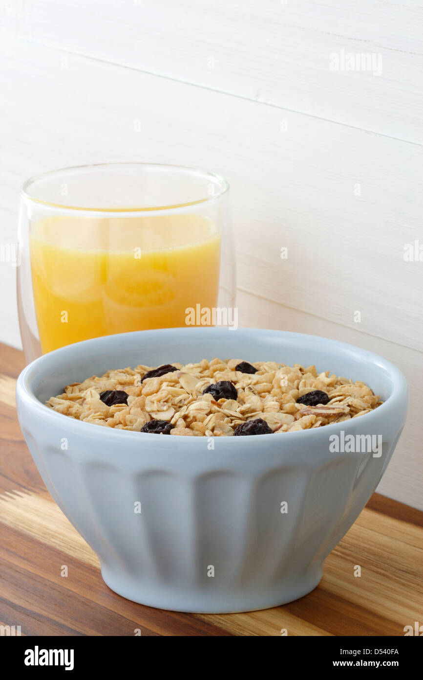 breakfast cereal with orange juice Stock Photo Alamy