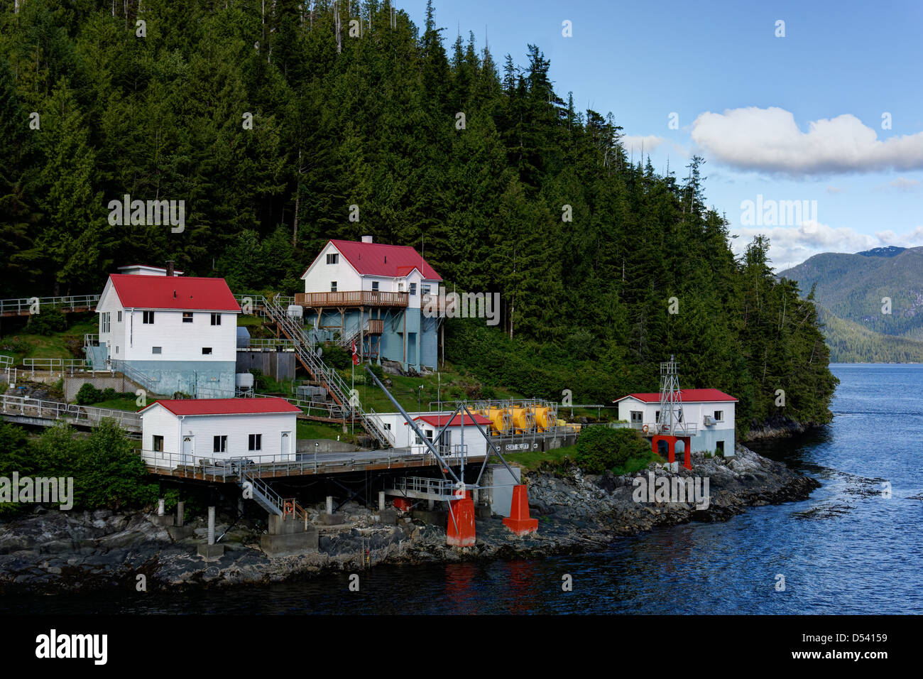 Boat Bluff Light Station, Sarah Island, Inside Passage, British Columbia, Canada Stock Photo