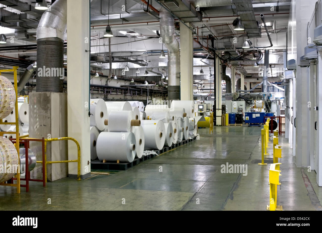 Factory on manufacture of paper packing Stock Photo