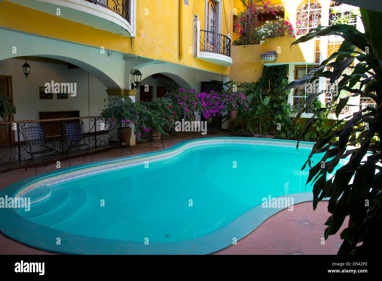 Swimming pool, La Alhambra Hotel, Grenada, Nicaragua Stock Photo