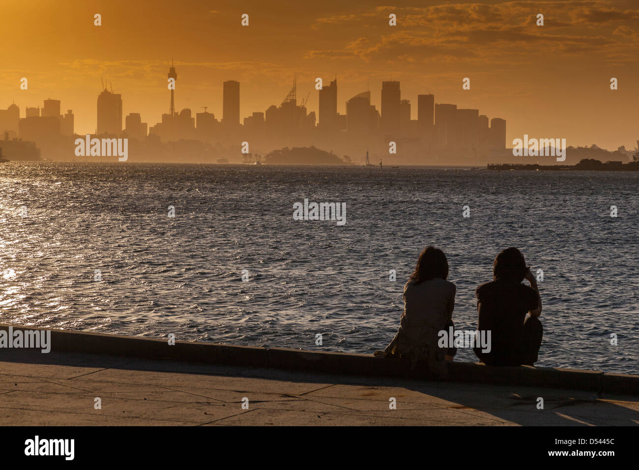 Sydney skyline at sunset, New South Wales, Australia Stock Photo