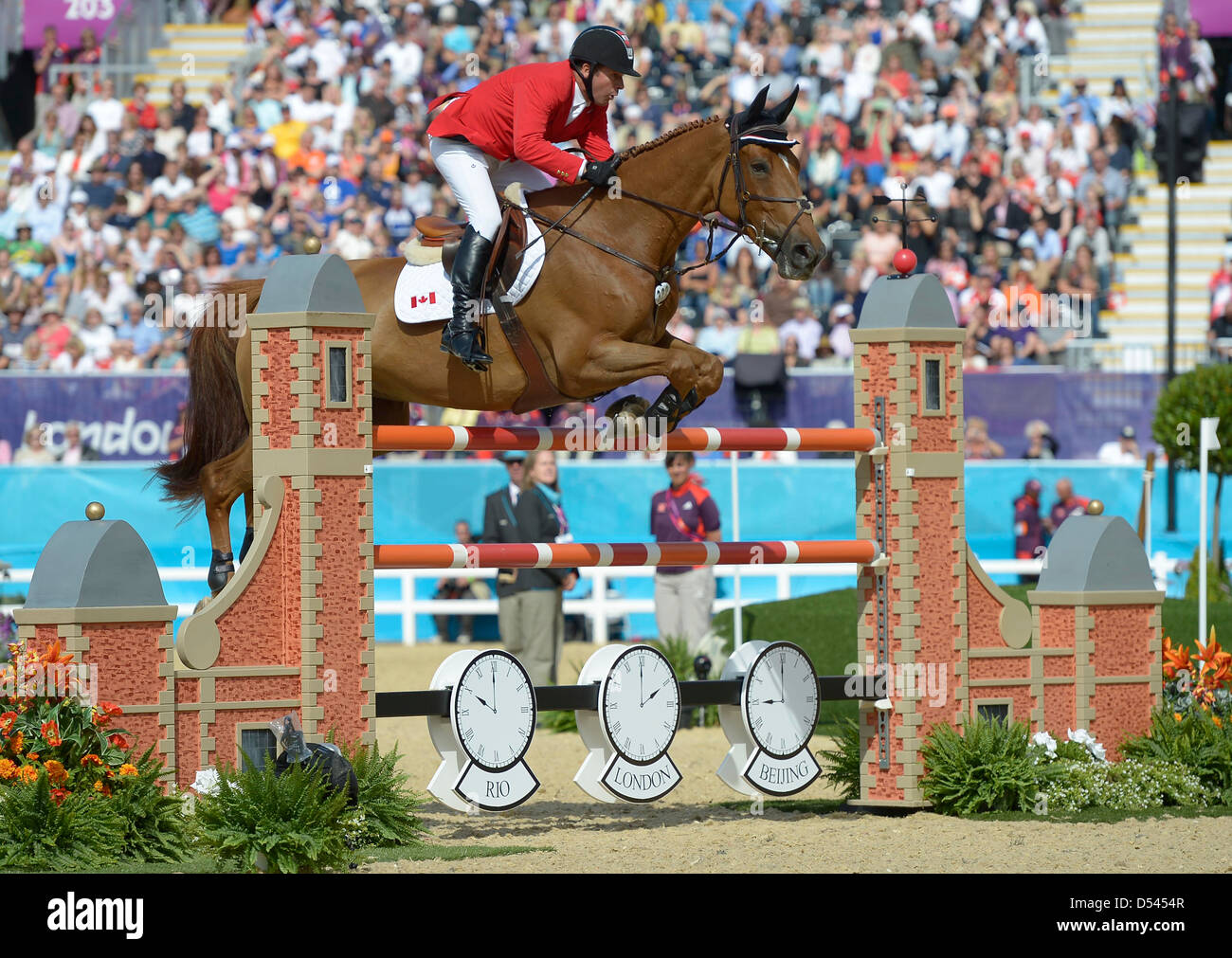 Eric Lamaze riding Derly chin de muze (CAN, Canada). Team Showjumping Stock Photo