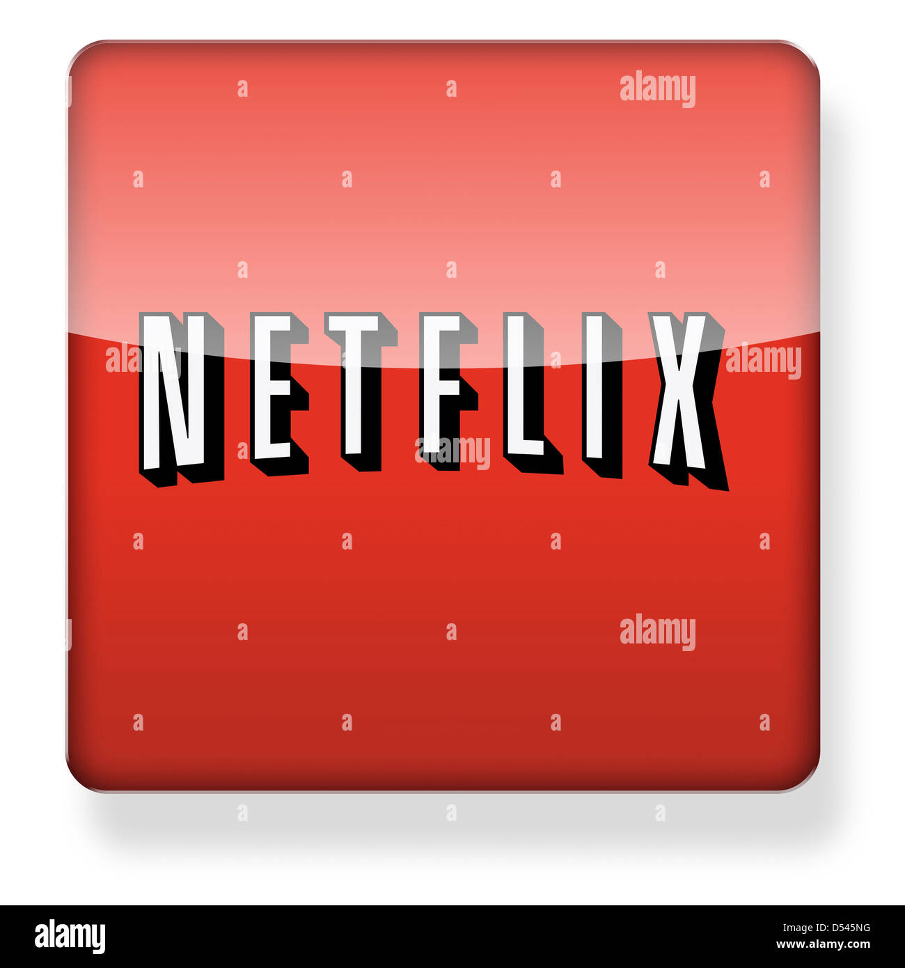 Netflix logo as an app icon. Clipping path included. Stock Photo