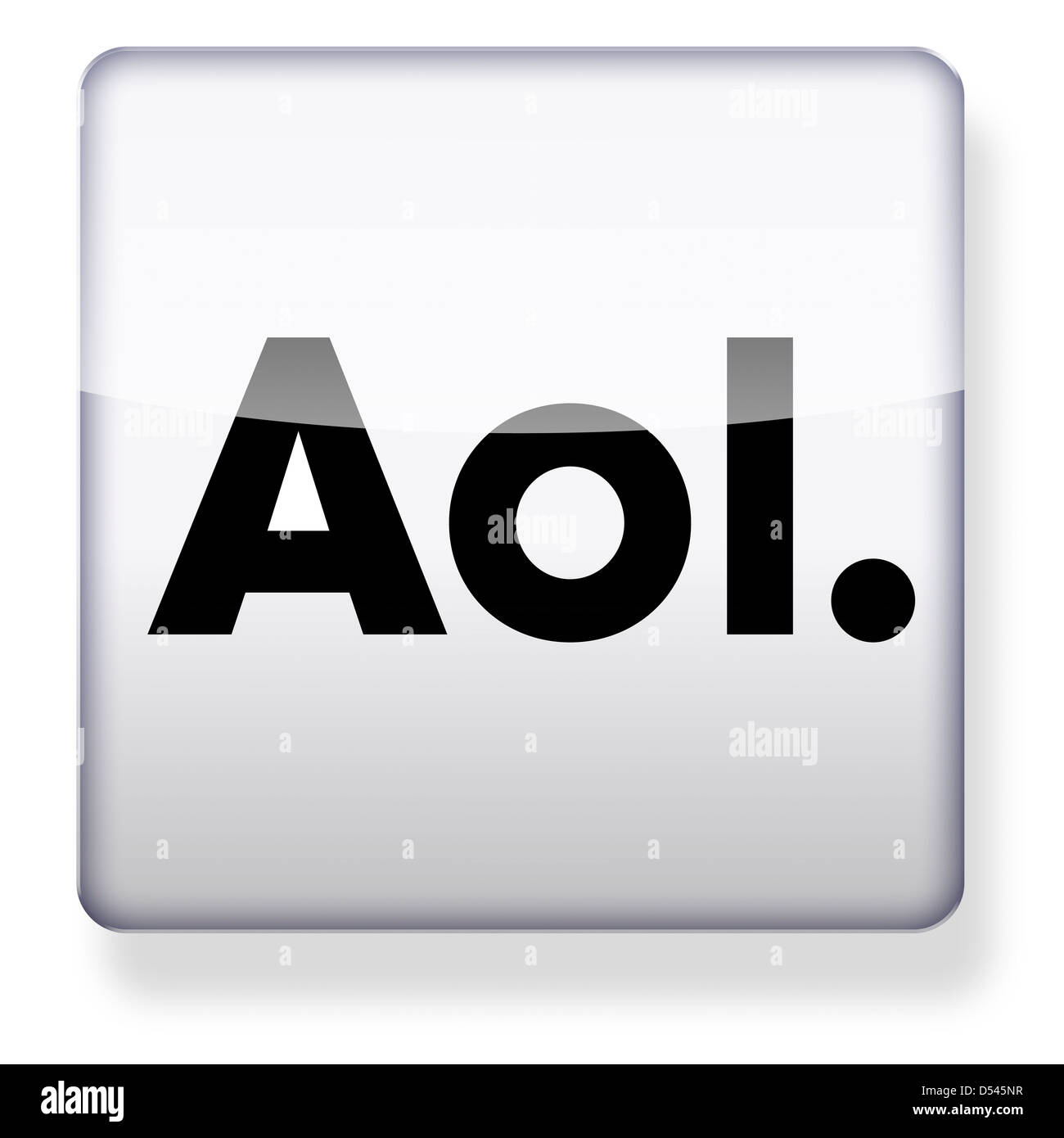 Aol logo as an app icon. Clipping path included. Stock Photo