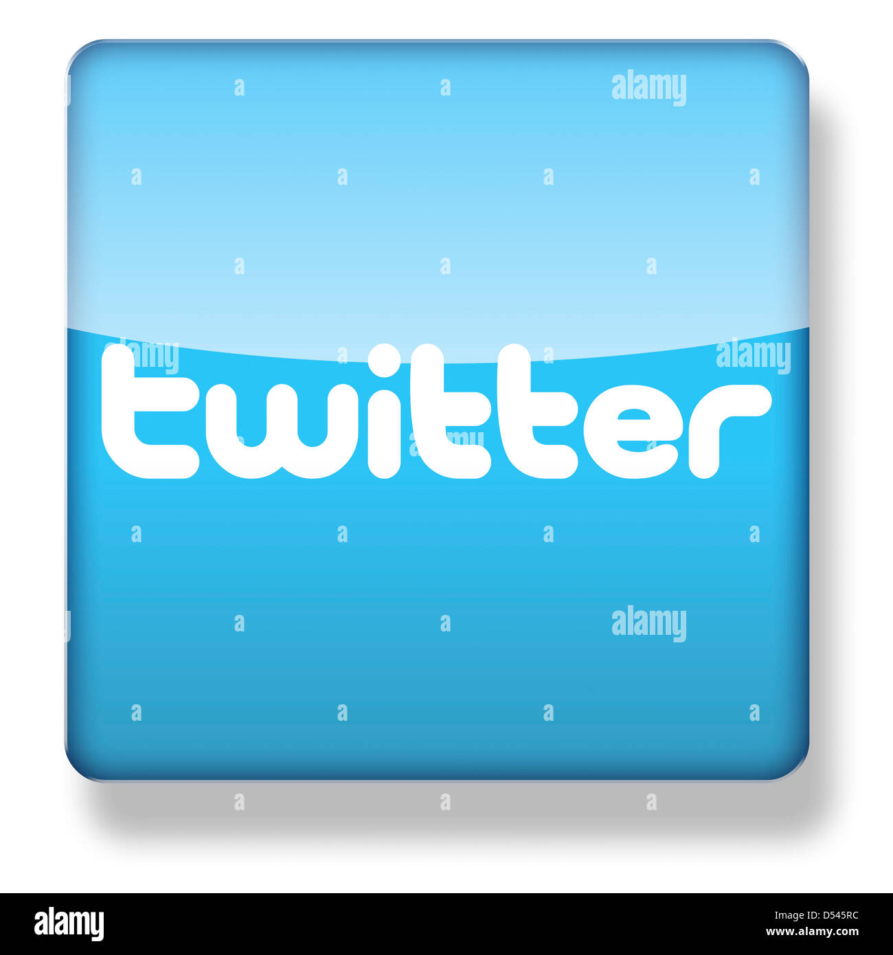 Twitter logo as an app icon. Clipping path included. Stock Photo