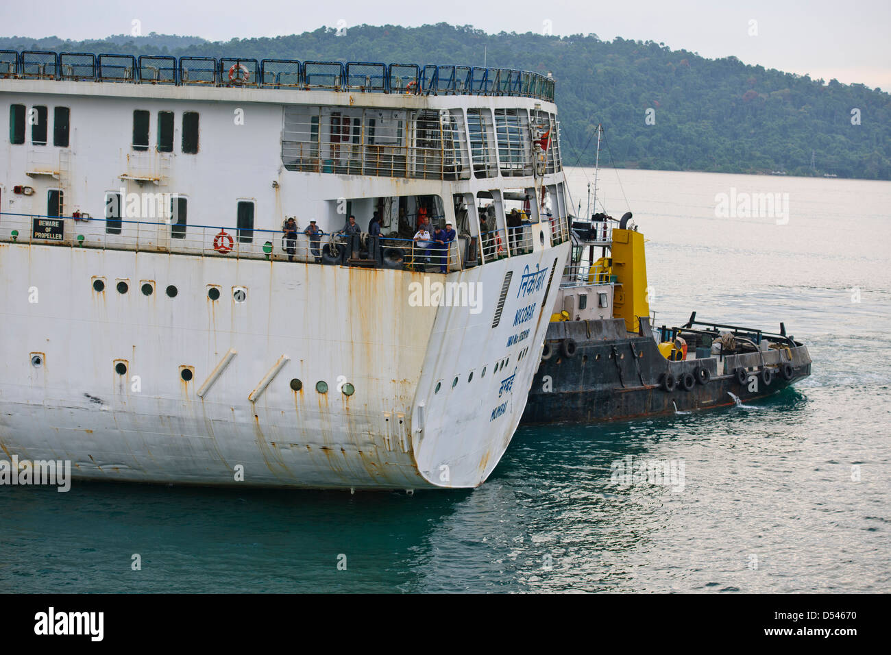 Tug Assisting the Nicobar Ferry From Mumbai,India calling at Port Blair