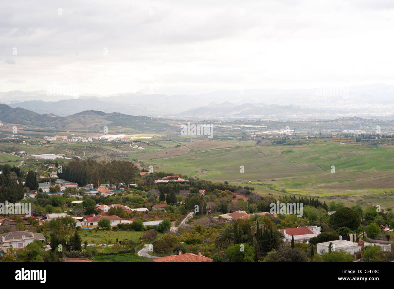 View from the Sierra de Mijas, Alhaurin el Grande, Malaga Province, Spain. Stock Photo