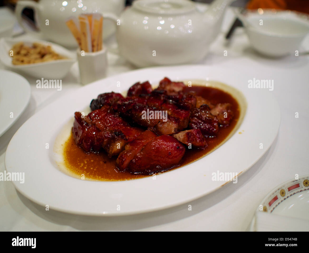 Chinese roast pork (Char Sui) dish Stock Photo