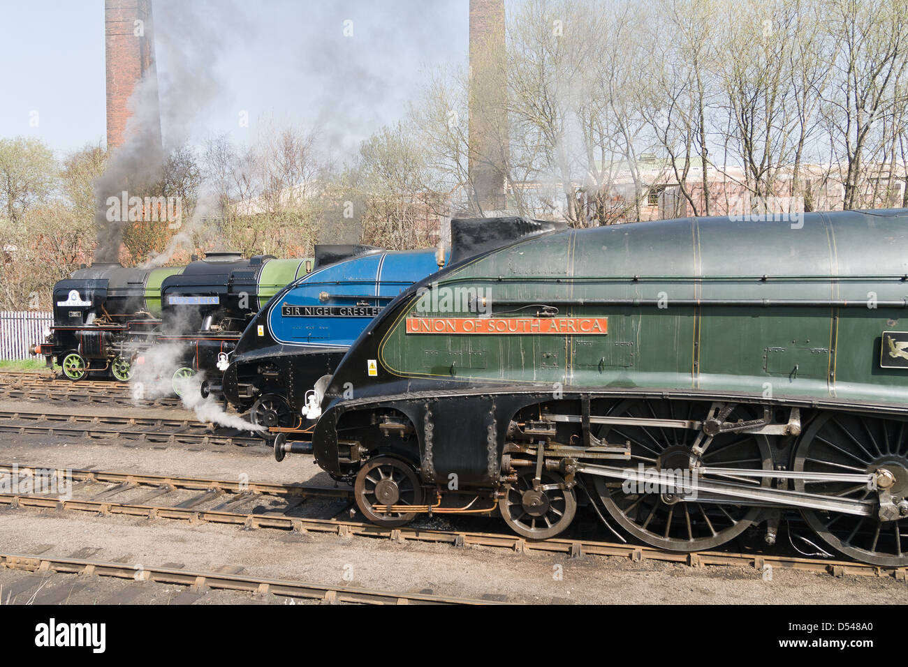 Steam locomotives at Barrow Hill, Derbyshire, England Stock Photo