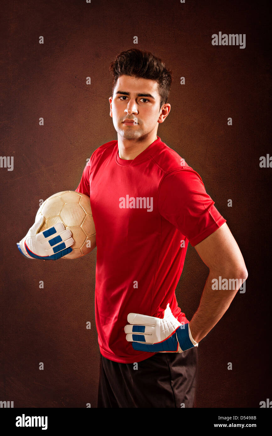 soccer or football goalkeeper on the field Stock Photo